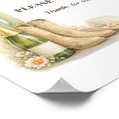 Simple Boots & Bubbles Baby Shower Favors Sign Poster (Ecke)