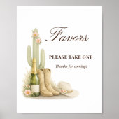 Simple Boots & Bubbles Baby Shower Favors Sign Poster (Vorne)