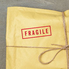 Simple Border Bold Red Fragile Permastempel