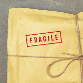 Simple Border Bold Red Fragile Permastempel
