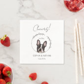 Simple Boston Terrier Dog Wedding Cocktail Serviette (Beispiel)
