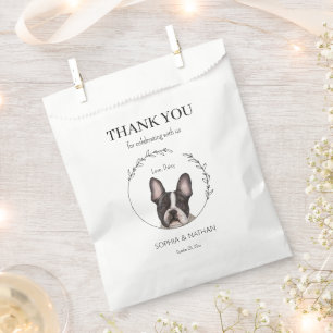 Simple Boston Terrier Wedding Vielen Dank für Ihre Geschenktütchen