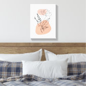 Simple Botanical Art Print – Faux Canvas Style Leinwanddruck (Insitu (Schlafzimmer))
