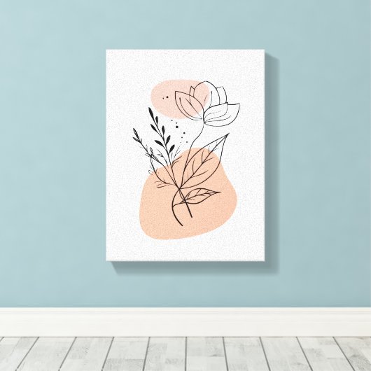 Simple Botanical Art Print – Faux Canvas Style Leinwanddruck (Insitu (Holzboden))