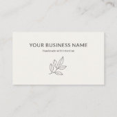 Simple Botanical Neutral Minimalist Small Visitenkarte (Rückseite)