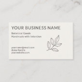 Simple Botanical Neutral Minimalist Small Visitenkarte (Vorderseite)