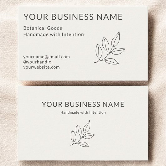 Simple Botanical Neutral Minimalist Small Visitenkarte