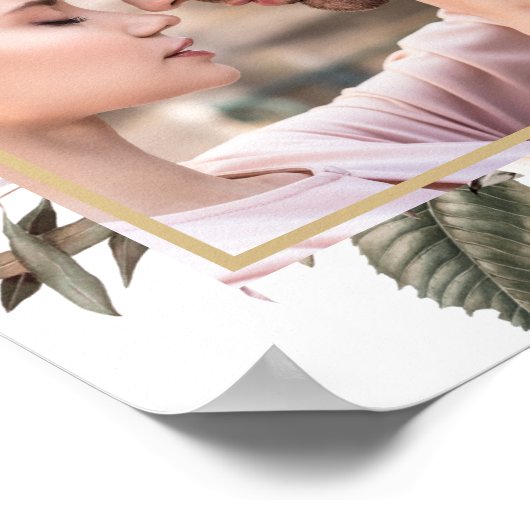 Simple Botanical One Photo Poster (Ecke)