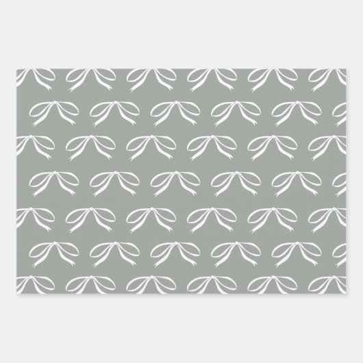 Simple Bow Christmas Holiday Gift Geschenkpapier Set (Vorderseite 2)