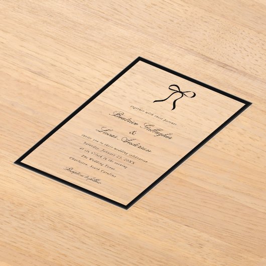 Simple Bow Classic Wedding Acryleinladungen (Ablage )