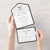 Simple Bow Classic Wedding All In One Einladung (Abreißen)