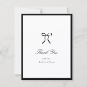 Simple Bow Classic Wedding Dankeskarte (Vorderseite)