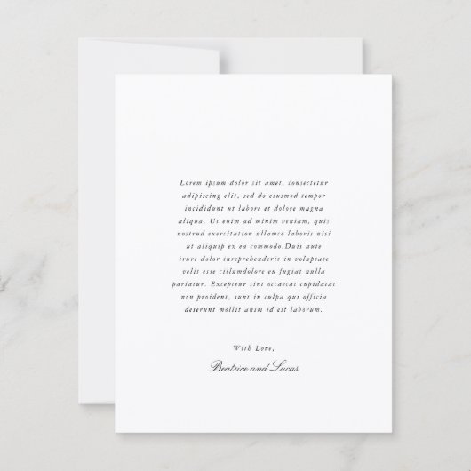 Simple Bow Classic Wedding Dankeskarte (Rückseite)