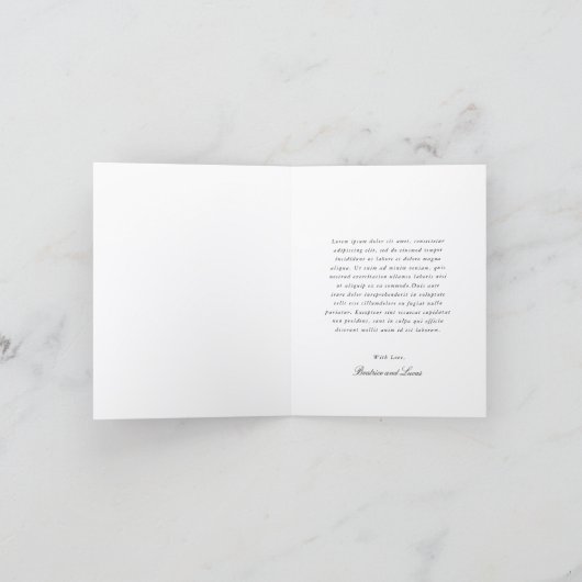 Simple Bow Classic Wedding Dankeskarte (Innenseite)