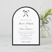 Simple Bow Classic Wedding Einladung (Stehend Vorderseite)