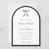 Simple Bow Classic Wedding Einladung (Vorderseite)
