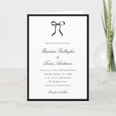 Simple Bow Classic Wedding Einladung (Vorderseite)