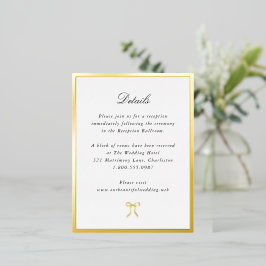 Simple Bow Classic Wedding Foil Enclosure Card Folie Einladungspostkarte