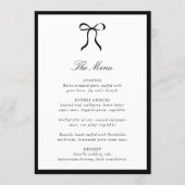 Simple Bow Classic Wedding Menükarte (Vorderseite)