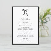 Simple Bow Classic Wedding Menükarte (Stehend Vorderseite)