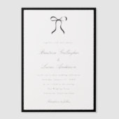 Simple Bow Classic Wedding Pergament Einladungen (Vorderseite)