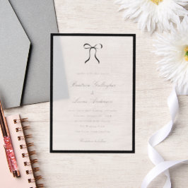 Simple Bow Classic Wedding Pergament Einladungen