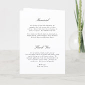 Simple Bow Classic Wedding Programm (Rückseite)