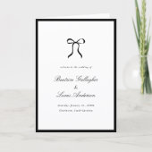 Simple Bow Classic Wedding Programm (Vorderseite)