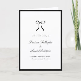 Simple Bow Classic Wedding Programm