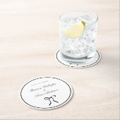 Simple Bow Classic Wedding Runder Pappuntersetzer (Vor Ort)