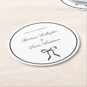 Simple Bow Classic Wedding Runder Pappuntersetzer (Angewinkelt)