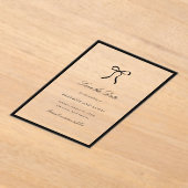 Simple Bow Classic Wedding Save the Date Acryleinladungen (Ablage )