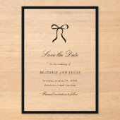 Simple Bow Classic Wedding Save the Date Acryleinladungen (Vorderseite)