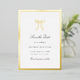 Simple Bow Classic Wedding Save the Date Folieneinladung