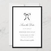 Simple Bow Classic Wedding Save the Date Magneteinladung (Vorderseite)