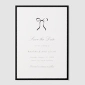 Simple Bow Classic Wedding Save the Date Pergament Einladungen (Vorderseite)
