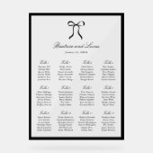 Simple Bow Classic Wedding Seating Chart Acrylschild (Vorderseite)