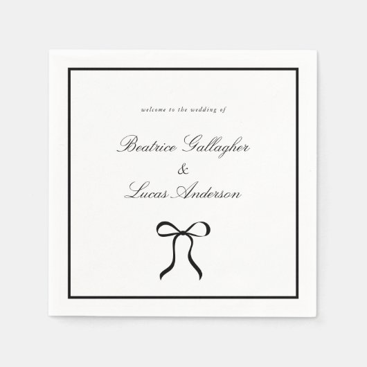Simple Bow Classic Wedding Serviette (Vorderseite)