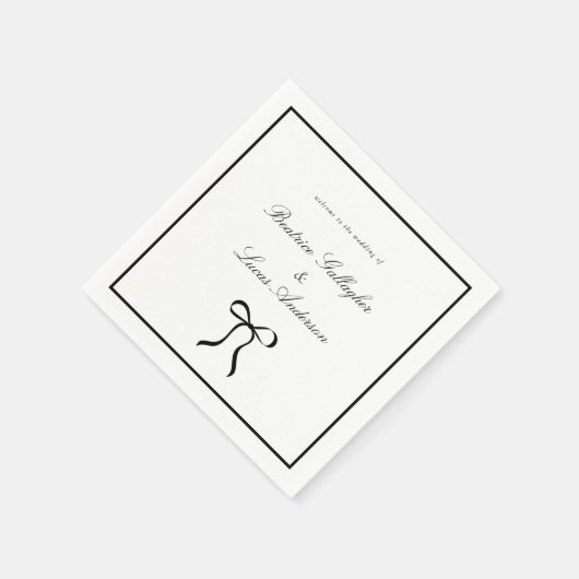 Simple Bow Classic Wedding Serviette (Ecke)