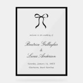 Simple Bow Classic Wedding Welcome Sign Acrylschild (Vorderseite)