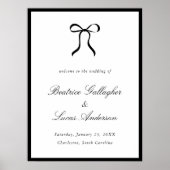 Simple Bow Classic Wedding Welcome Sign Poster (Vorne)