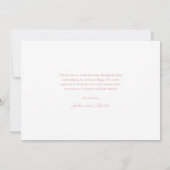 Simple Bow Girl Photo Collage Baby Dankeskarte (Rückseite)