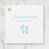 Simple Boy Birth Memento Wertvoll Blue Footprints Geschenkanhänger (Vorderseite)