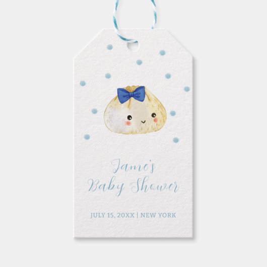 Simple Boy Little Dumpling Baby Dusche Geschenkanhänger (Vorderseite)