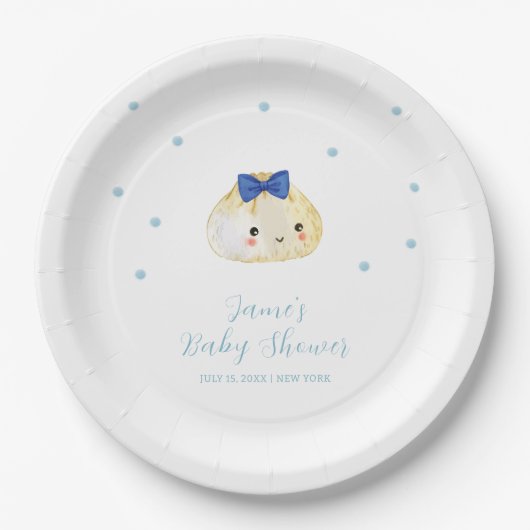 Simple Boy Little Dumpling Baby Dusche Pappteller (Vorderseite)