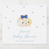 Simple Boy Little Dumpling Baby Dusche Schaumweinetikett (Einzelnes Label)