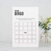 Simple Bridal Bingo Brautparty Game (Stehend Vorderseite)