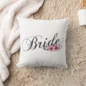 Simple Bride Floral Calligraphy | Kissen (Decke)