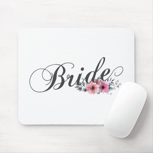 Simple Bride Floral Calligraphy | Mousepad (Mit Mouse)