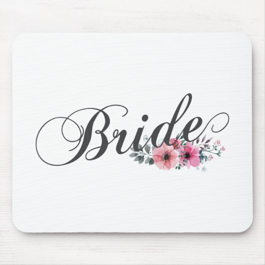 Simple Bride Floral Calligraphy | Mousepad (Vorne)